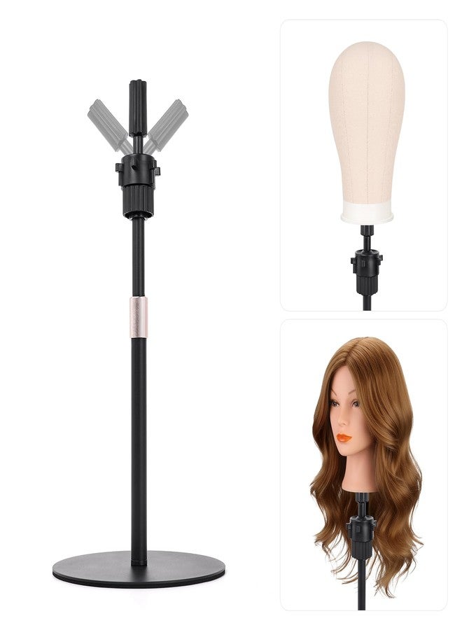 TopDirect Reinforced Mannequin Head Stand,20 Inch Adjustable Wig Stand Holder Braiding Rack Disc Stand，Hair Extensions Wig Head Stand Suitable for Beauty Schools,Barber Training,DIY Styling Design - Image 1